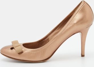 Casadei Metallic Leather Bow Pumps