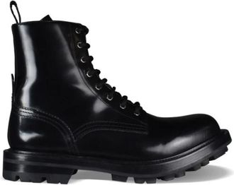 Alexander McQueen Wander Veterschoenen - Heren - Veterlaarzen - Zwart - 40 EU - Leer - Schoenen