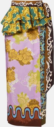 Alemais Al&eacute;mais Arnie printed cotton wrap skirt