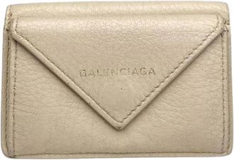 Balenciaga Pre-owned Vintage Portemonnee - Dames - Vintage Accessoires - Beige - ONE Size - Leer - Vintage