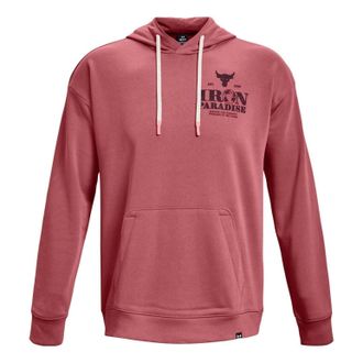 Under Armour Project Rock Iron Paradise Heavyweight Terry Hoodie Beta Red 1373562-600