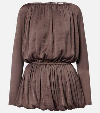 Saint Laurent Draped taffeta minidress