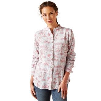 Ariat Womens Clarion Blouse Long Sleeve in Toile2, Size Small, by Ariat