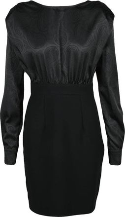 Dram&eacute;e Black Stretch Satin Zip Mini Dress
