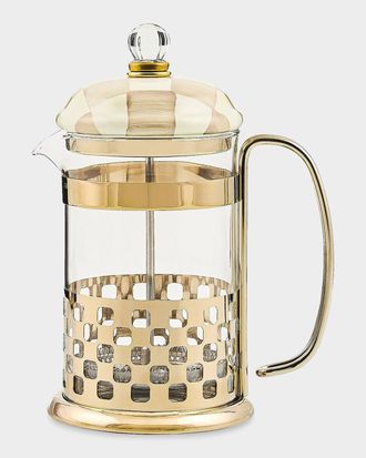 MacKenzie-Childs Check Glass & Enamel French Press