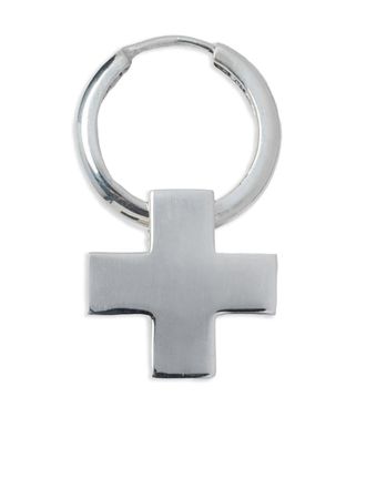 Parts Of Four Orecchino a cerchio con pendente a croce - Argento