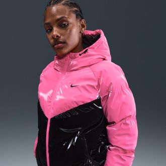 Nike Womens Nike Sportswear Therma-FIT Shine Puffer in Pink | HV5242-649
