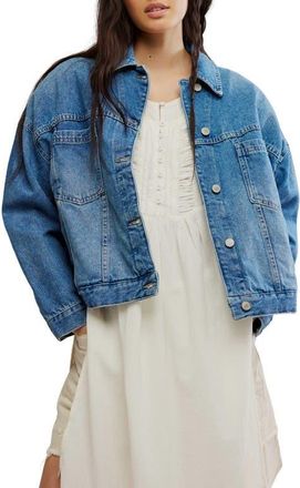 Free People We The Free Opal Swing Denim Trucker Jacket in Cowboy Romance at Nordstrom, Size X-Small