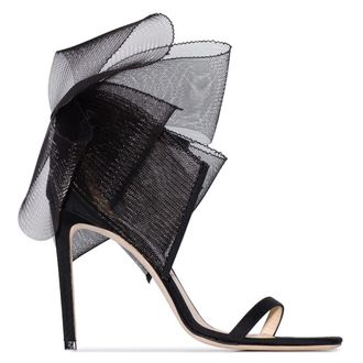 Jimmy Choo London Aveline Asymmetric Bow Deatil Sandals, Brand Size 38.5 ( US Size 8.5 )