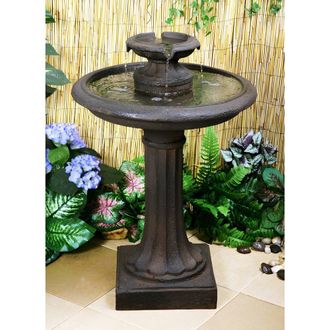 PRIMROSE Garden Antique Birdbath Water Feature Maleda Outdoor Patio Bird Bath in Bronze