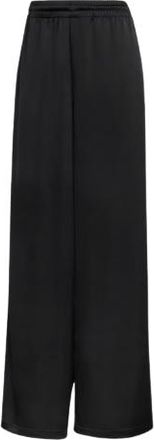 adidas (WMNS) adidas Satin Wide Leg Tracksuit Bottoms Ruffle 3-Stripes Black KC8813