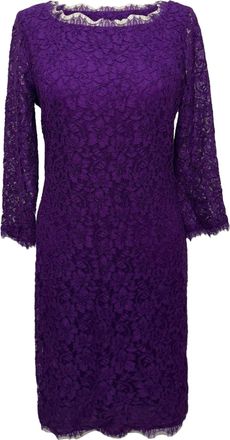 Diane Von F&uuml;rstenberg Diane Von Furstenberg Zarita Lace Mini Dress in Violet Rayon