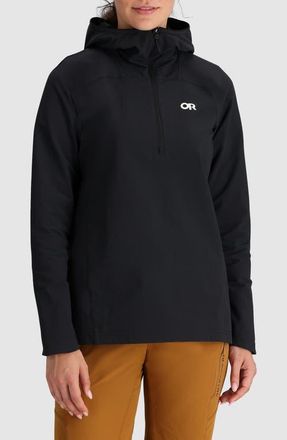 Outdoor Research Freewheel MTB Half Zip Hoodie in Black at Nordstrom, Size X-Large