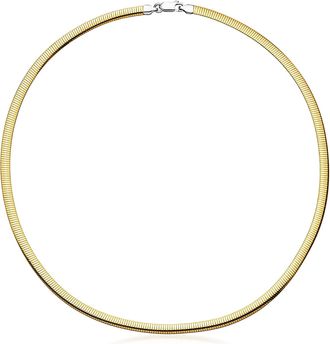 Ross-Simons Italian 4mm Silver and 14kt Gold-Plated Omega Necklace
