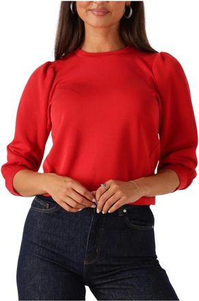 Selected Slftenny 3/4 Sweat Top - Dames - Blouses - Rood - M - Polyester - Overhemden