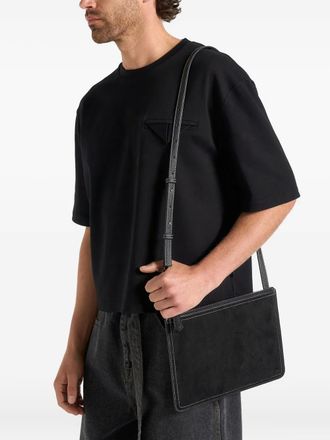 Mani&egrave;re De Voir Elio contrast-stitch crossbody bag - Black