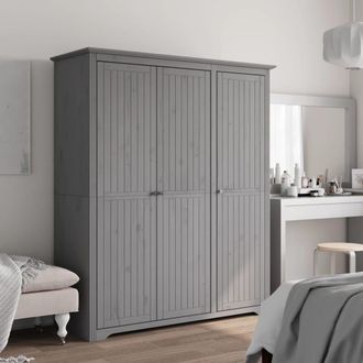 Berkfield Home Wardrobe BODO Grey 151.5x52x176.5 cm Solid Wood Pine