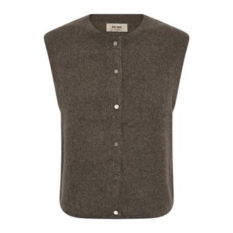 Mos Mosh MOS Mosh, Jassen, Dames, Bruin, L, Wol, Zachte Gebreid Vest met Knopen