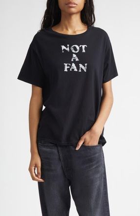 R13 Relaxed Fit Not a Fan Cotton & Cashmere Graphic T-Shirt in Black at Nordstrom, Size X-Small