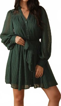 Flying Tomato Endless Possibilities Woven Mini Dress In Hunter Green
