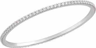 Diamond2Deal 14k White Gold 5 CTW Lab-Grown Diamond Stackable Bangle Bracelet 8