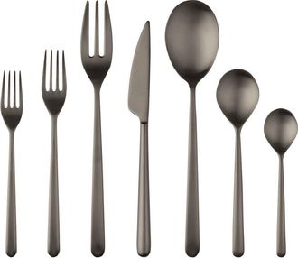 Mepra Linea Flatware Set - 32 Pieces in Ice Black Gold at Nordstrom