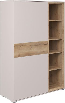Homin Highboard, Eichefarben, Sandfarben, Holz, Eiche, massiv, 7 Fächer, 95.5x140.2x38 cm, Typenauswahl, Beimöbel erhältlich, Kleinmöbel
