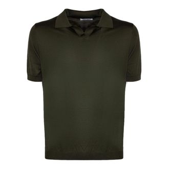KANGRA Polo Shirts, male, Green, Size: 2XL Silk and Cotton Blend Polo Shirt