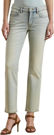 Ralph Lauren Mid-Rise Straight Ankle Jeans In Stella Wash