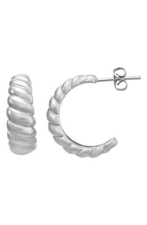 Candela Jewelry Sterling Silver Textured Hoop Earrings at Nordstrom Rack