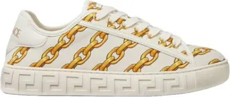 Versace Chain Stripes Greca Sneakers, Brand Size 35 ( US Size 5 )