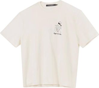 Karl Lagerfeld Tops, Dames, Wit, XS, Katoen, KL x JP oversized T-shirt