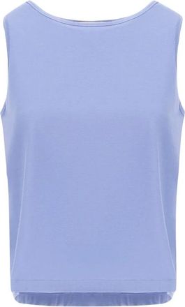 Herno Boat-neck Top - Dames - Tops zonder mouwen - Blauw - XS - Katoen - Tops