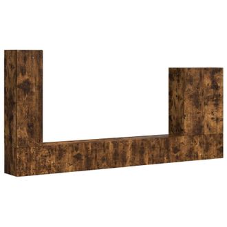 vidaXL Conjunto De Mueble Para Tv De Pared 6 Pcs Roble Ahumado Vidaxl