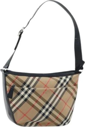 Burberry Pre-owned Shoulder Bags, female, Beige, Size: ONE SIZE Pre-owned Canvas Shoulder Bag