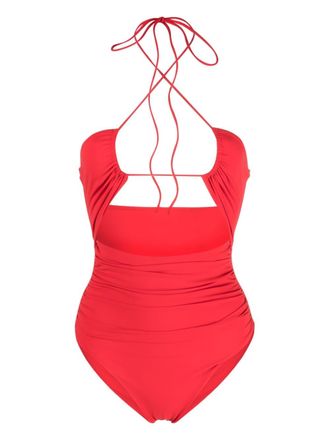Magda Butrym Costume intero con spalline incrociate - Rosso