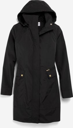 Cole Haan Womens Signature Packable Hooded Rain Jacket - Black Size Medium