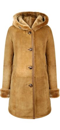 TruClothing Long Hooded Merino Sheepskin Jacket