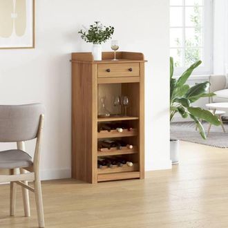 Berkfield Home Beautiful Wine Cabinet Panama 57x40x111.5 cm Solid Wood Pine in Brown