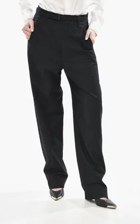 Christophe Lemaire Pantaloni a Vita Alta in Misto Cashmere con Cintura Lemaire