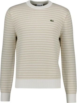 Lacoste Jersey de cuello redondo a rayas - Knitwear - Hombre - Beige - XL