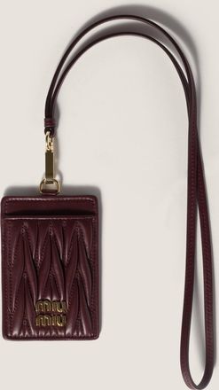 Miu Miu Matelassé nappa leather badge holder