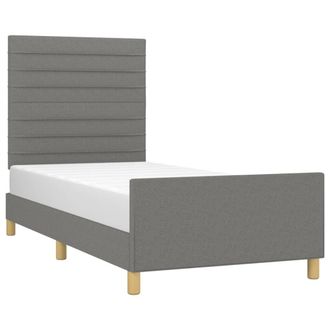 vidaXL Estructura De Cama Sin Colch&oacute;n Tela Gris Oscuro 90x200 Cm Vidaxl