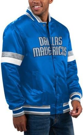 Starter Mens Starter Blue Dallas Mavericks Home Game Satin Full-Snap Varsity Jacket at Nordstrom, Size Medium
