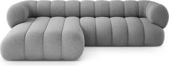 Cosmopolitan Design Sof&aacute; esquinero 5 plazas tejido chenilla gris claro