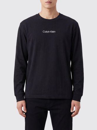 Calvin Klein T-shirt a maniche lunghe in cotone con logo a contrasto