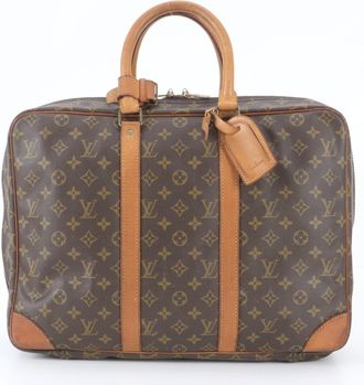 Louis Vuitton Brown Leather Coated Canvas Boston Bag Tote Bag (Pre-Owned)