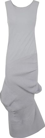 Issey Miyake Emerge Lange Jurk - Dames - Maxi kleedjes - Grijs - M - Nylon - Kleedjes