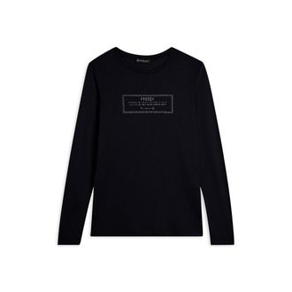 Freddy T-shirt donna lunga con spacchi e grafica brillante
