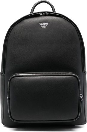 Emporio Armani Logo-print leather backpack